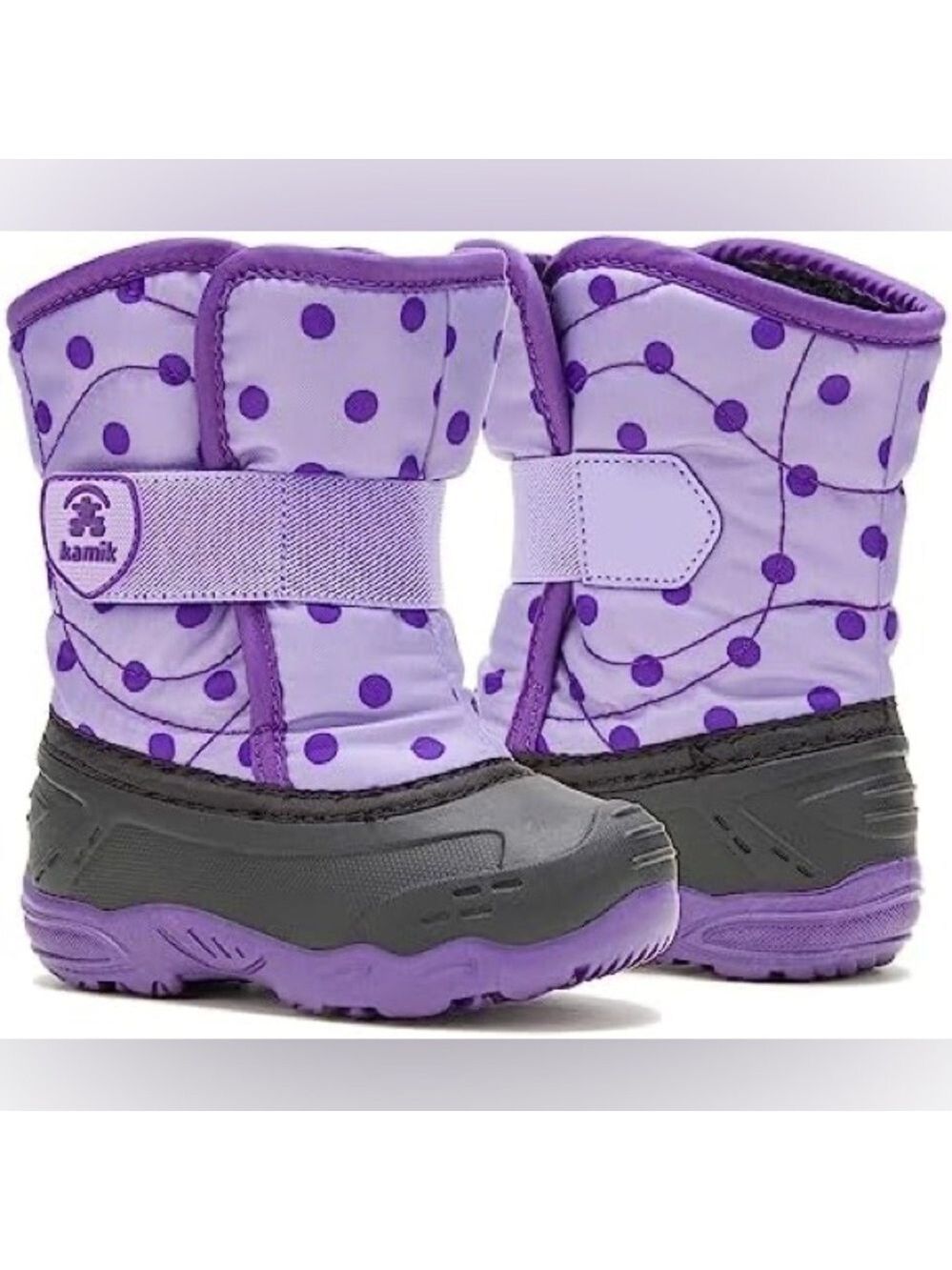 Size 9 Kids Kamik Purple and Gray Kids Snow Boots